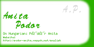 anita podor business card